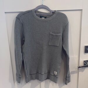 Roots Waffle Knit Gray Crewneck Sweater